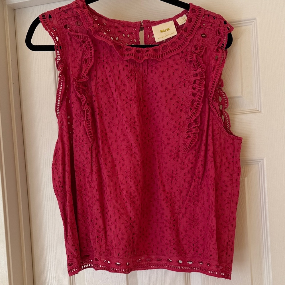 Maeve Sleeveless Eyelet Blouse - Deep Pink